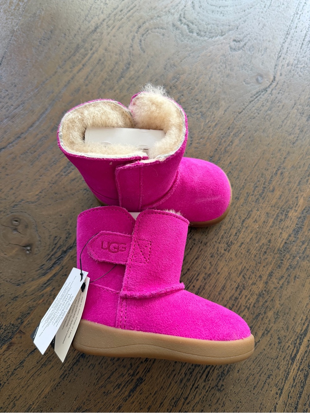 UGG Toddler Pink Suede Shearling Boots